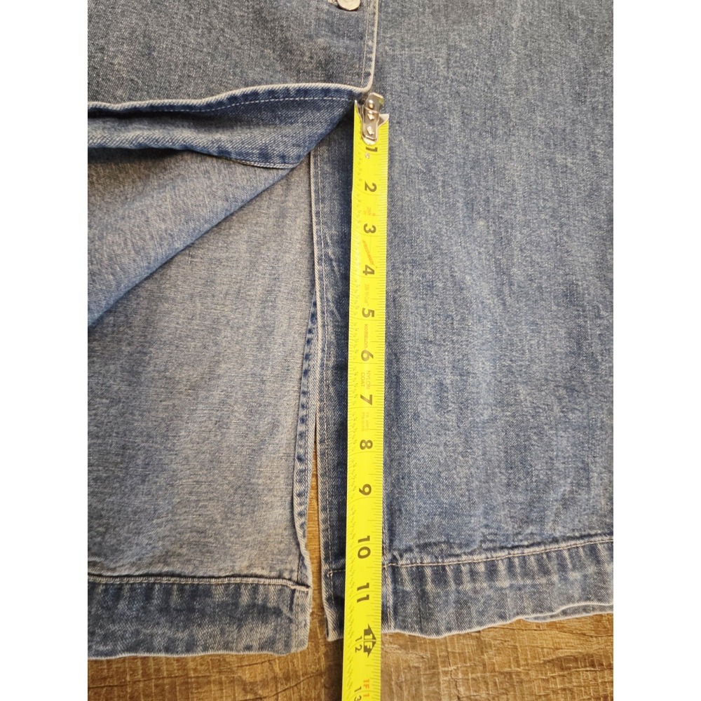 Gap Womens Y2K Denim Maxi Skirt Blue Snap Front A-Line Slit Pockets Size 8 - Picture 7 of 10